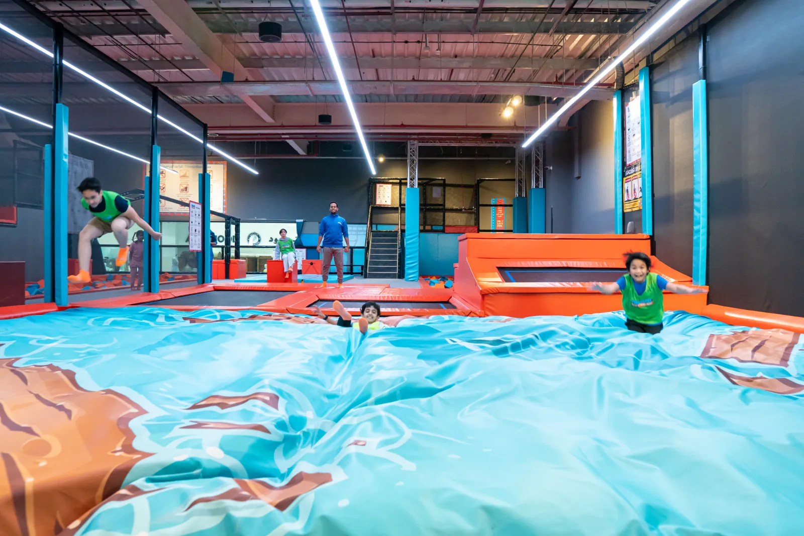 BigAirBag trampoline jump zone at Trampo UAE