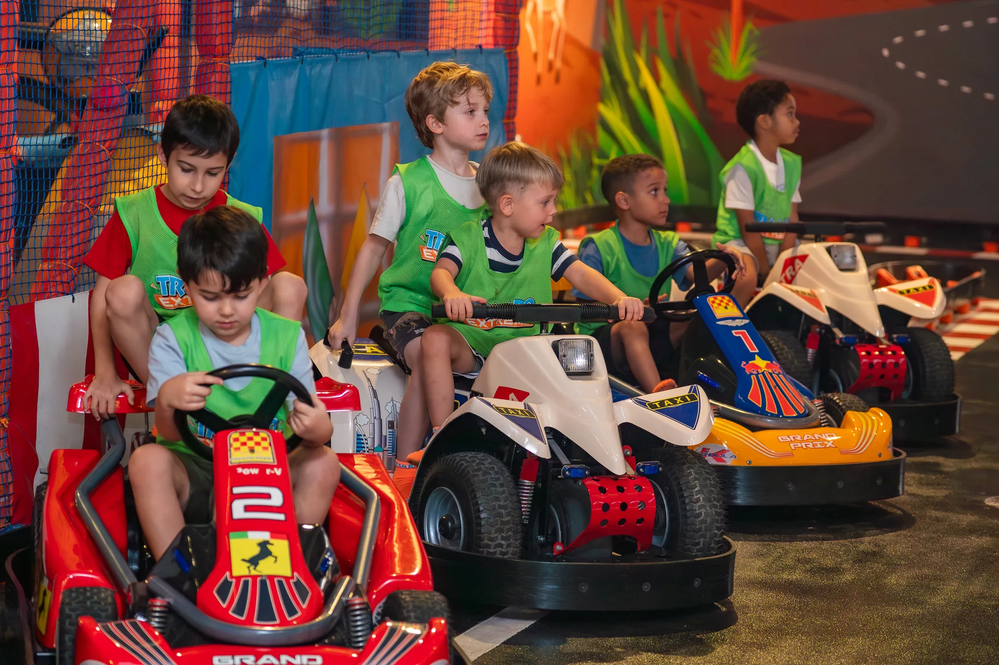 Kids enjoying soft play activities at Trampo