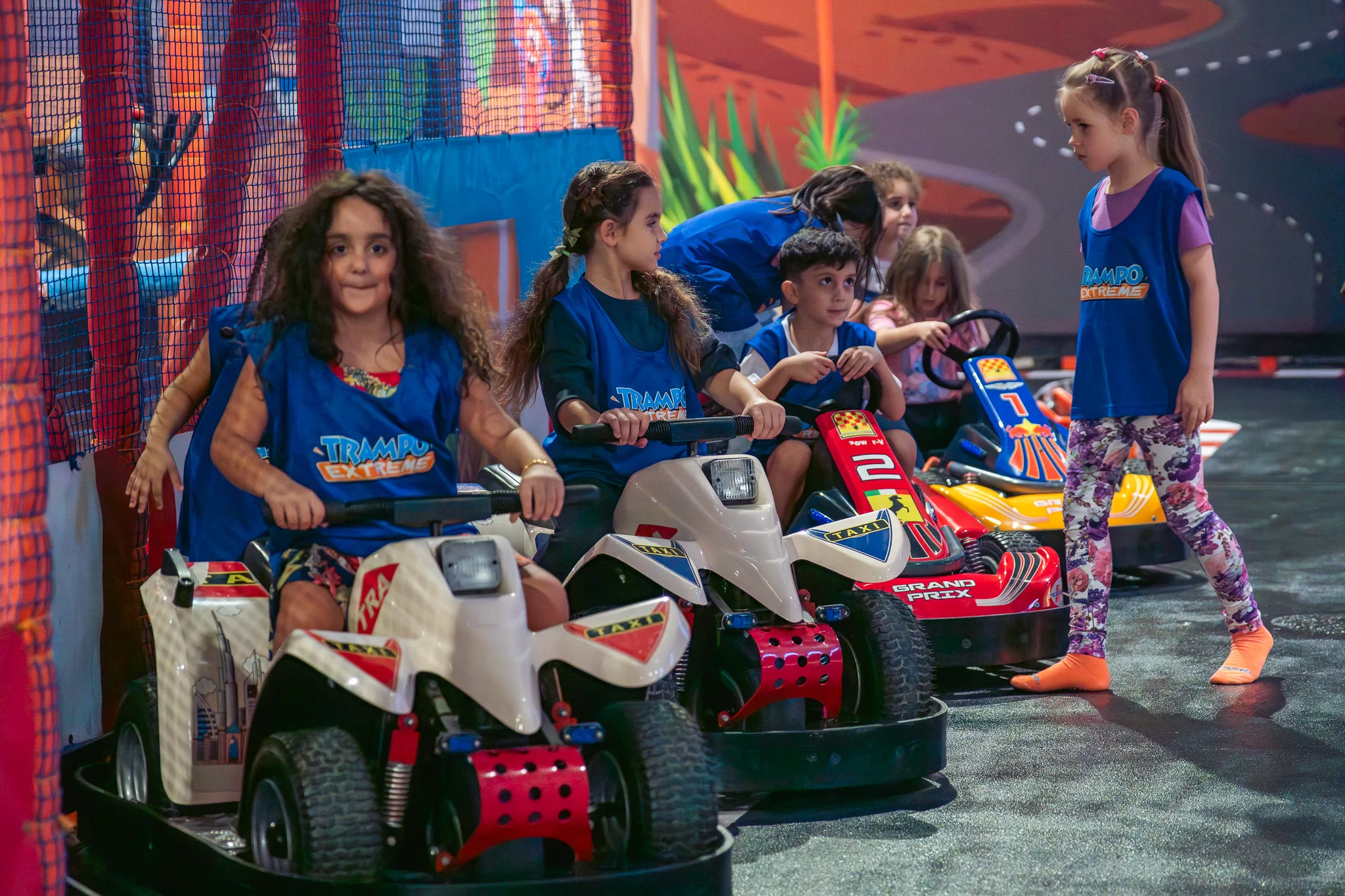 Family playing in the soft play area at Trampo
