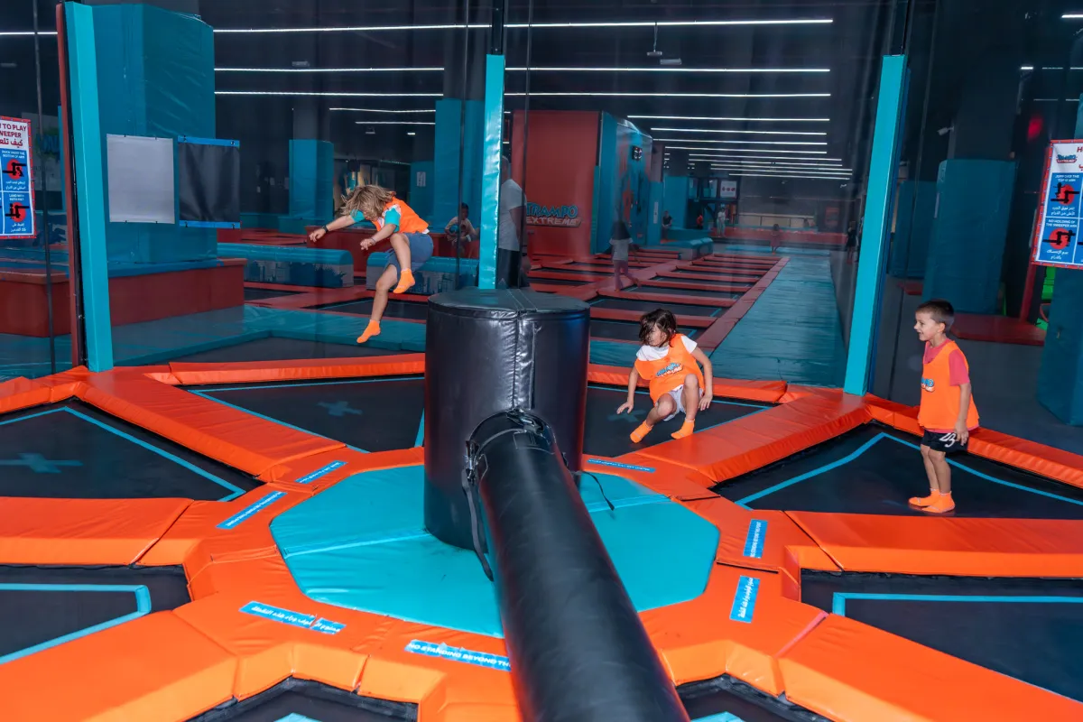 Kids playing Sweeper at Trampo Palm Jumeirah