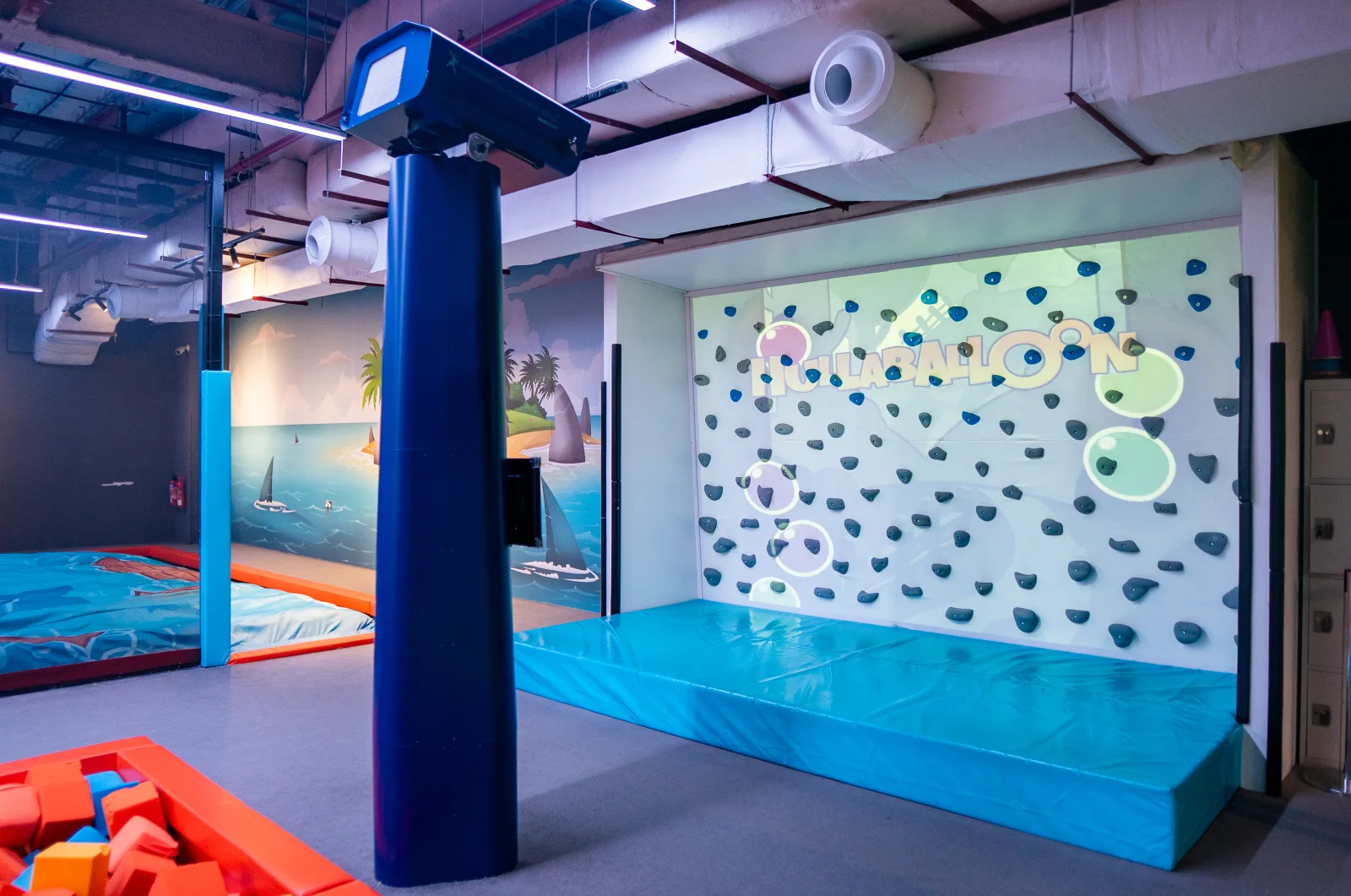 Valo Climb challenge wall in action at Trampo Al Ain Mall