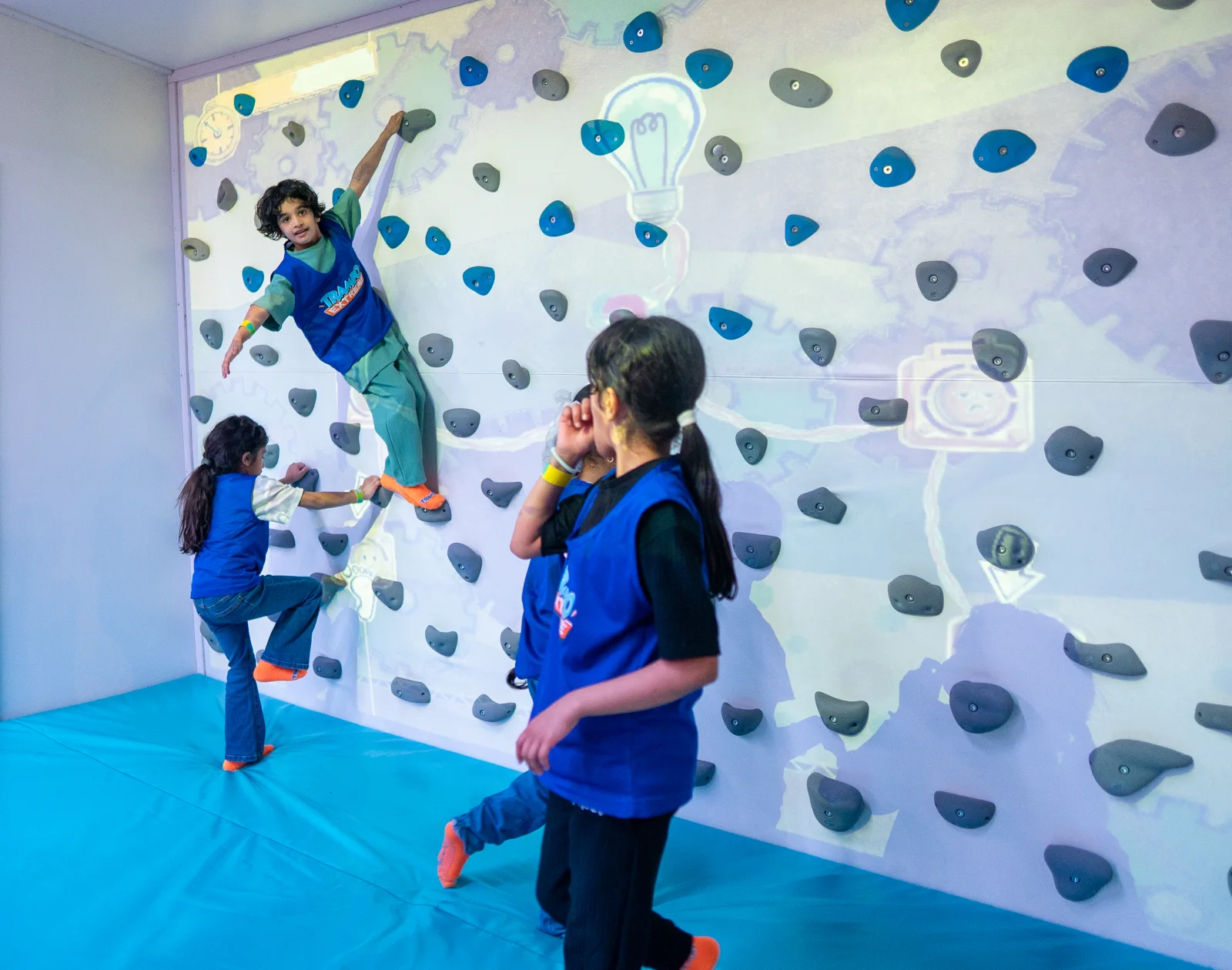 Kids playing Valo Climb at Trampo Al Ain Mall