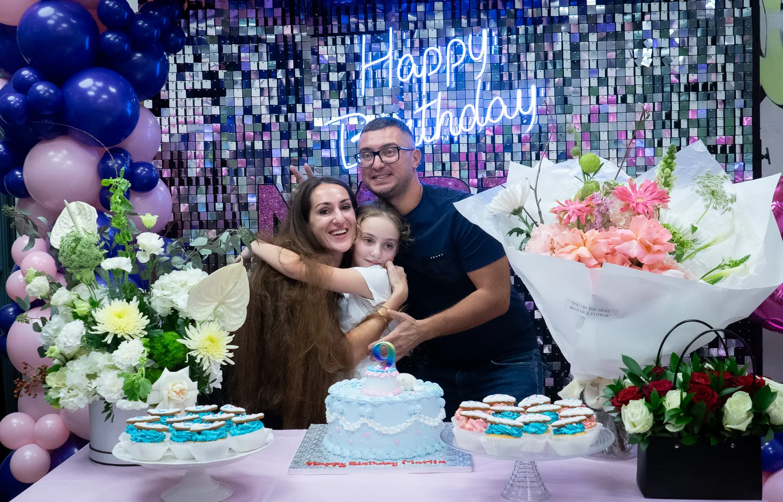 Birthday family photo at Trampo UAE