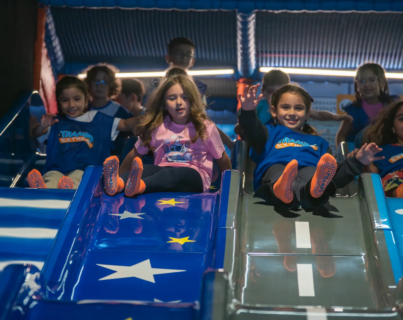 Kids enjoying a birthday party at Trampo UAE