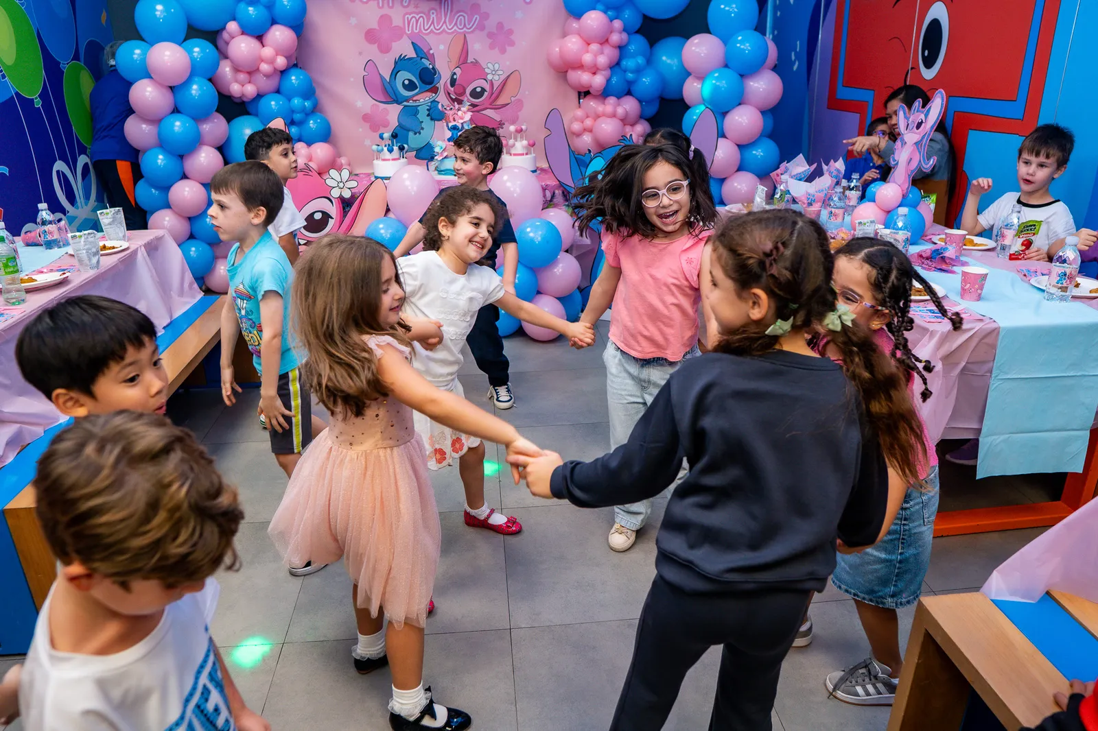 Birthday table and party details at Trampo UAE