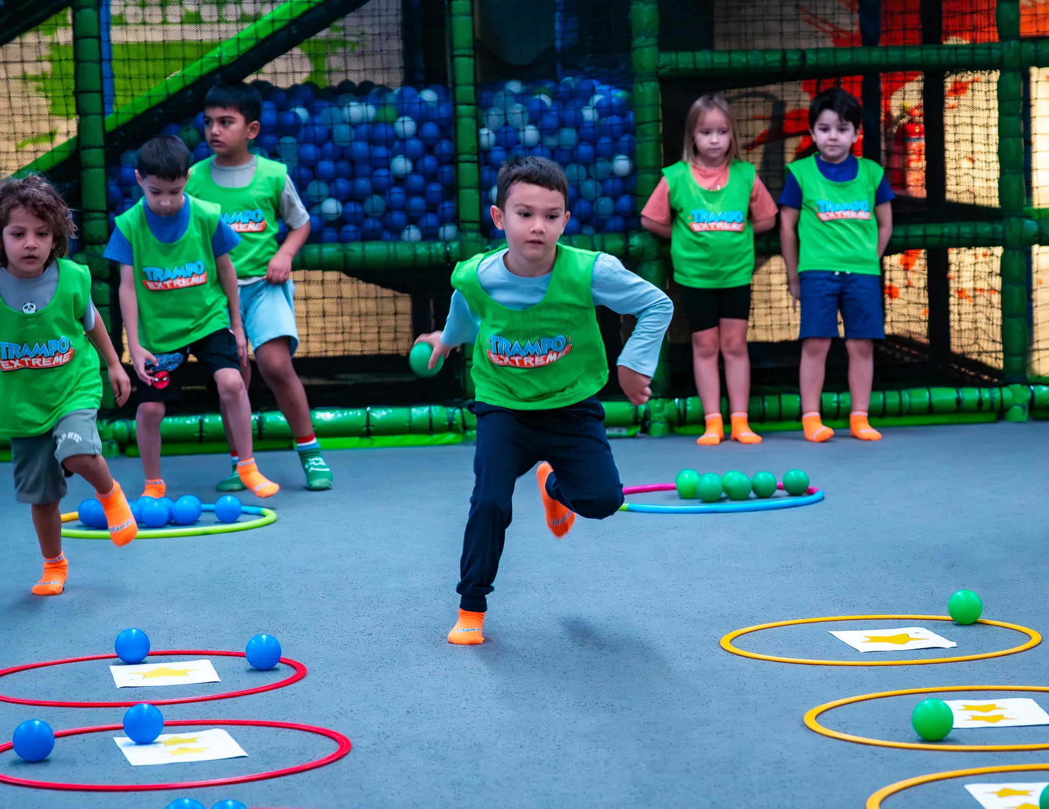 Boy on obstacle course